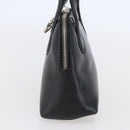 Salvatore Ferragamo Gancini Hand Bag Leather Black Silver Auth 135346-4