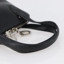 Salvatore Ferragamo Gancini Hand Bag Leather Black Silver Auth 135346-7