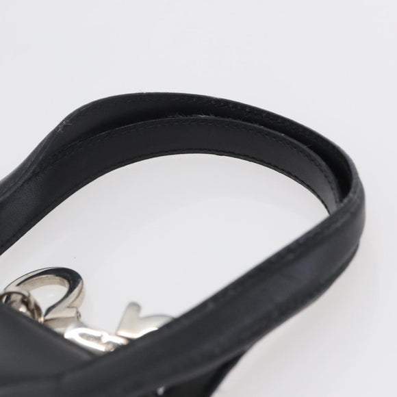 Salvatore Ferragamo Gancini Hand Bag Leather Black Silver Auth 135346