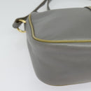 Salvatore Ferragamo Vala Shoulder Bag Leather Gray Gold Auth 135353-14