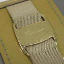 Salvatore Ferragamo Vala Shoulder Bag Leather Gray Gold Auth 135353-10