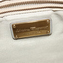 Salvatore Ferragamo Vala Shoulder Bag Leather Gray Gold Auth 135353-17