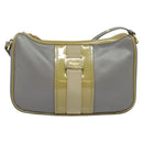 Salvatore Ferragamo Vala Shoulder Bag Leather Gray Gold Auth 135353-13
