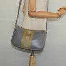 Salvatore Ferragamo Vala Shoulder Bag Leather Gray Gold Auth 135353-21