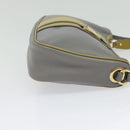 Salvatore Ferragamo Vala Shoulder Bag Leather Gray Gold Auth 135353-4