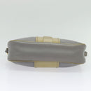 Salvatore Ferragamo Vala Shoulder Bag Leather Gray Gold Auth 135353-5