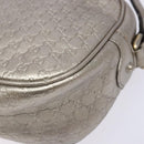 GUCCI Micro GG Canvas Guccissima Shoulder Bag Leather Silver 309538 Auth 135358-10