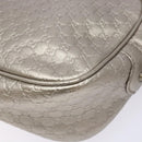 GUCCI Micro GG Canvas Guccissima Shoulder Bag Leather Silver 309538 Auth 135358-12