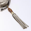 GUCCI Micro GG Canvas Guccissima Shoulder Bag Leather Silver 309538 Auth 135358-14