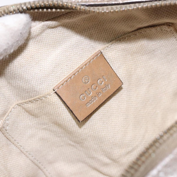 GUCCI Micro GG Canvas Guccissima Shoulder Bag Leather Silver 309538 Auth 135358