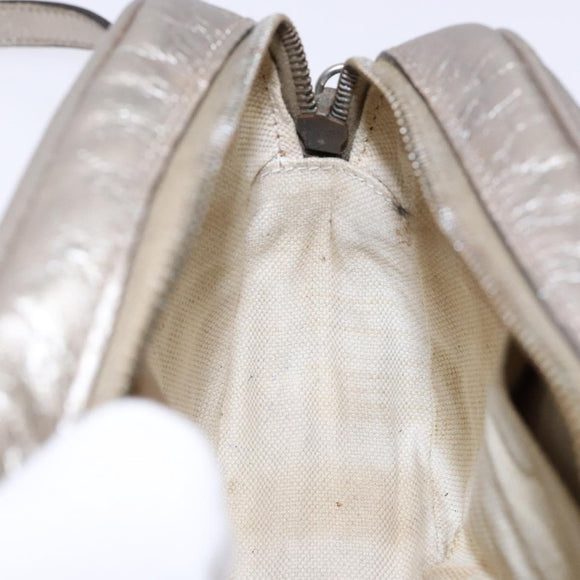 GUCCI Micro GG Canvas Guccissima Shoulder Bag Leather Silver 309538 Auth 135358