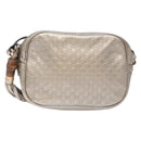 GUCCI Micro GG Canvas Guccissima Shoulder Bag Leather Silver 309538 Auth 135358-2