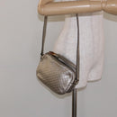 GUCCI Micro GG Canvas Guccissima Shoulder Bag Leather Silver 309538 Auth 135358-21