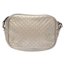 GUCCI Micro GG Canvas Guccissima Shoulder Bag Leather Silver 309538 Auth 135358-3
