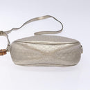GUCCI Micro GG Canvas Guccissima Shoulder Bag Leather Silver 309538 Auth 135358-9