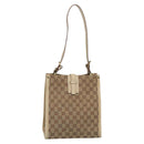 GUCCI GG Canvas Shoulder Bag Beige Gold 110292 Auth 135360-1