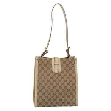 GUCCI GG Canvas Shoulder Bag Beige Gold 110292 Auth 135360