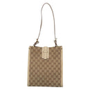 GUCCI GG Canvas Shoulder Bag Beige Gold 110292 Auth 135360-13