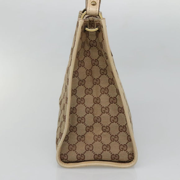 GUCCI GG Canvas Shoulder Bag Beige Gold 110292 Auth 135360