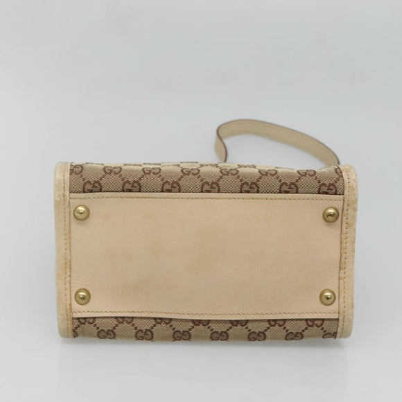 GUCCI GG Canvas Shoulder Bag Beige Gold 110292 Auth 135360