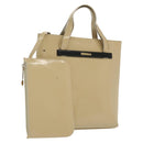 GUCCI Hand Bag Patent leather Beige 000 2058 0558 0 Auth 135372-1