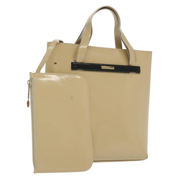 GUCCI Hand Bag Patent leather Beige 000 2058 0558 0 Auth 135372