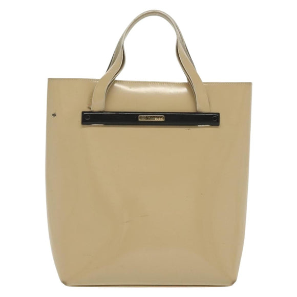 GUCCI Hand Bag Patent leather Beige 000 2058 0558 0 Auth 135372