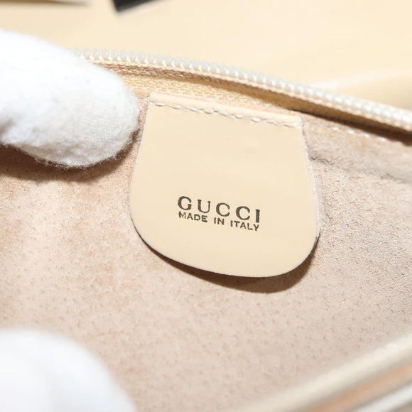 GUCCI Hand Bag Patent leather Beige 000 2058 0558 0 Auth 135372