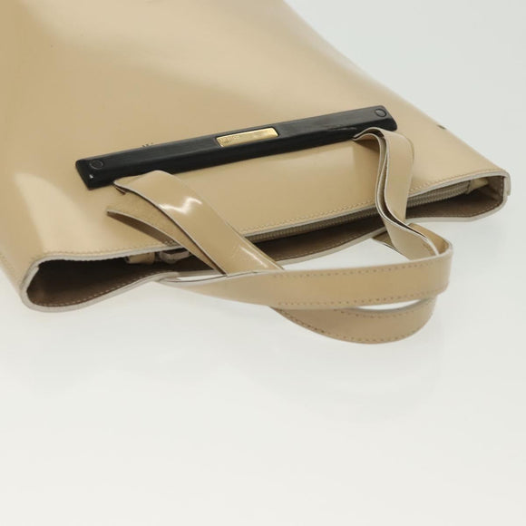 GUCCI Hand Bag Patent leather Beige 000 2058 0558 0 Auth 135372