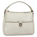 GUCCI GG Supreme Hand Bag PVC White Gold 189898 Auth 135379-1
