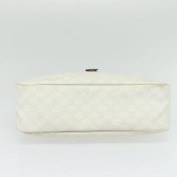 GUCCI GG Supreme Hand Bag PVC White Gold 189898 Auth 135379