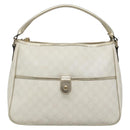 GUCCI GG Supreme Hand Bag PVC White Gold 189898 Auth 135379-13