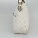 GUCCI GG Supreme Hand Bag PVC White Gold 189898 Auth 135379-4