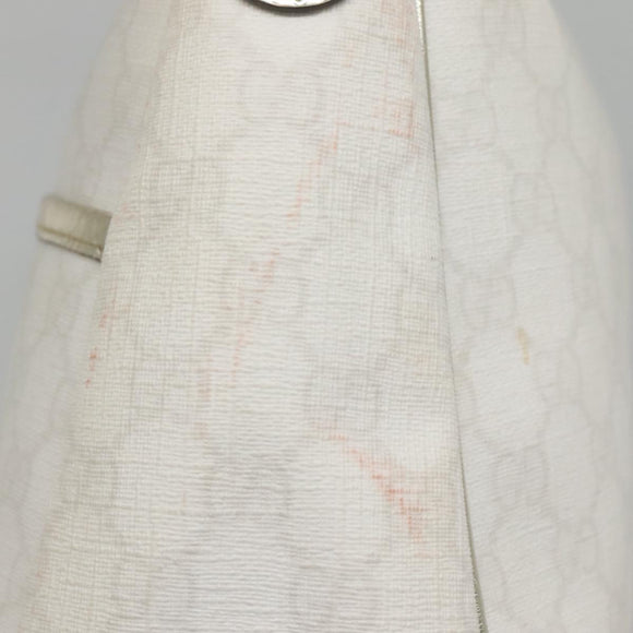 GUCCI GG Supreme Hand Bag PVC White Gold 189898 Auth 135379