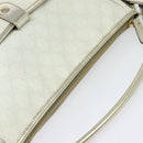 GUCCI GG Supreme Hand Bag PVC White Gold 189898 Auth 135379-6