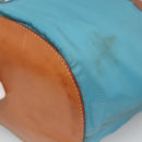 PRADA Shoulder Bag Nylon Leather Silver Blue Auth 135381-9