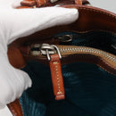 PRADA Shoulder Bag Nylon Leather Silver Blue Auth 135381-18