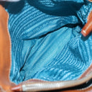 PRADA Shoulder Bag Nylon Leather Silver Blue Auth 135381-24