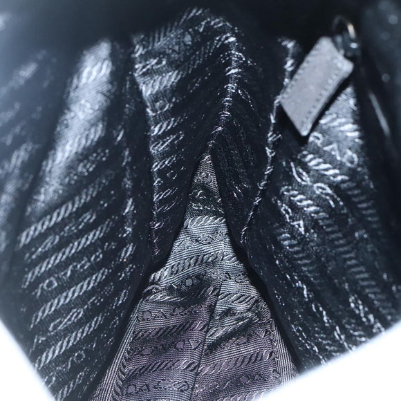 PRADA Tote Bag Nylon Gray Silver Auth 135382