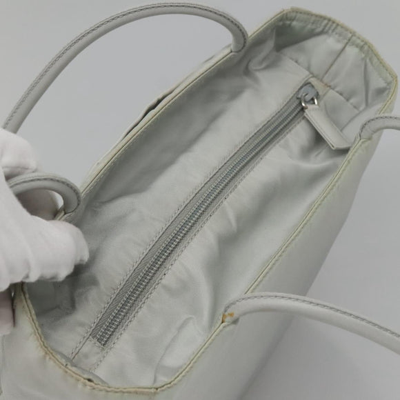 PRADA Tote Bag Nylon Gray Silver Auth 135382