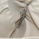 PRADA Tote Bag Canvas Beige Silver Auth 135383-16
