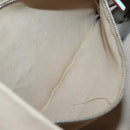 PRADA Tote Bag Canvas Beige Silver Auth 135383-18