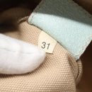 PRADA Tote Bag Canvas Beige Silver Auth 135383-19