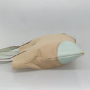 PRADA Tote Bag Canvas Beige Silver Auth 135383-4