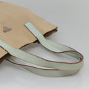 PRADA Tote Bag Canvas Beige Silver Auth 135383-7