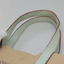 PRADA Tote Bag Canvas Beige Silver Auth 135383-8