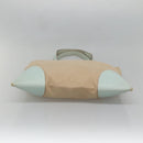 PRADA Tote Bag Canvas Beige Silver Auth 135383-9