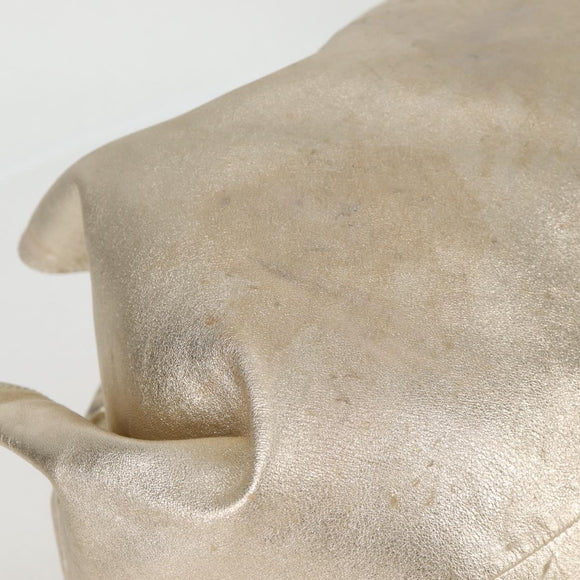 LOEWE Nappa Aire Anagram Hand Bag Leather Gold Auth 135386