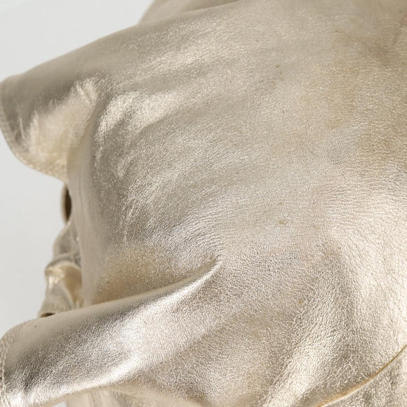 LOEWE Nappa Aire Anagram Hand Bag Leather Gold Auth 135386