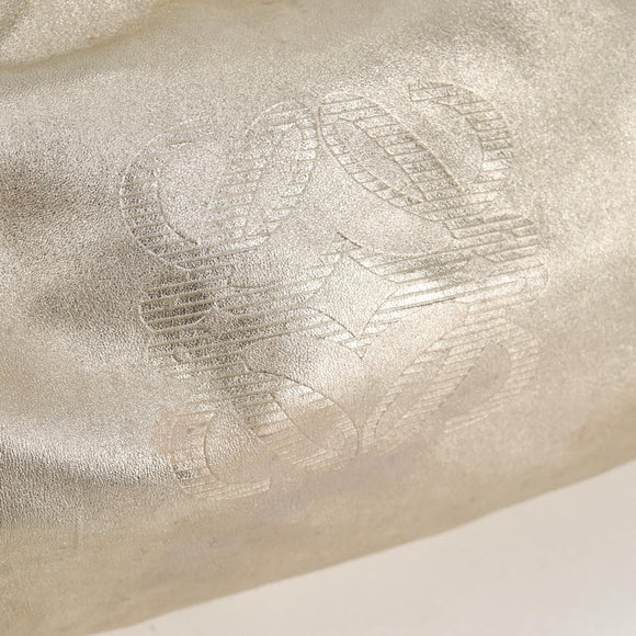 LOEWE Nappa Aire Anagram Hand Bag Leather Gold Auth 135386